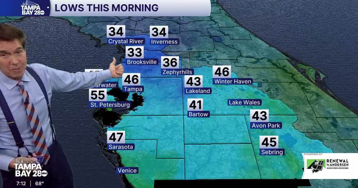 Warm stretch continues in Tampa Bay ahead of Valentine’s Day