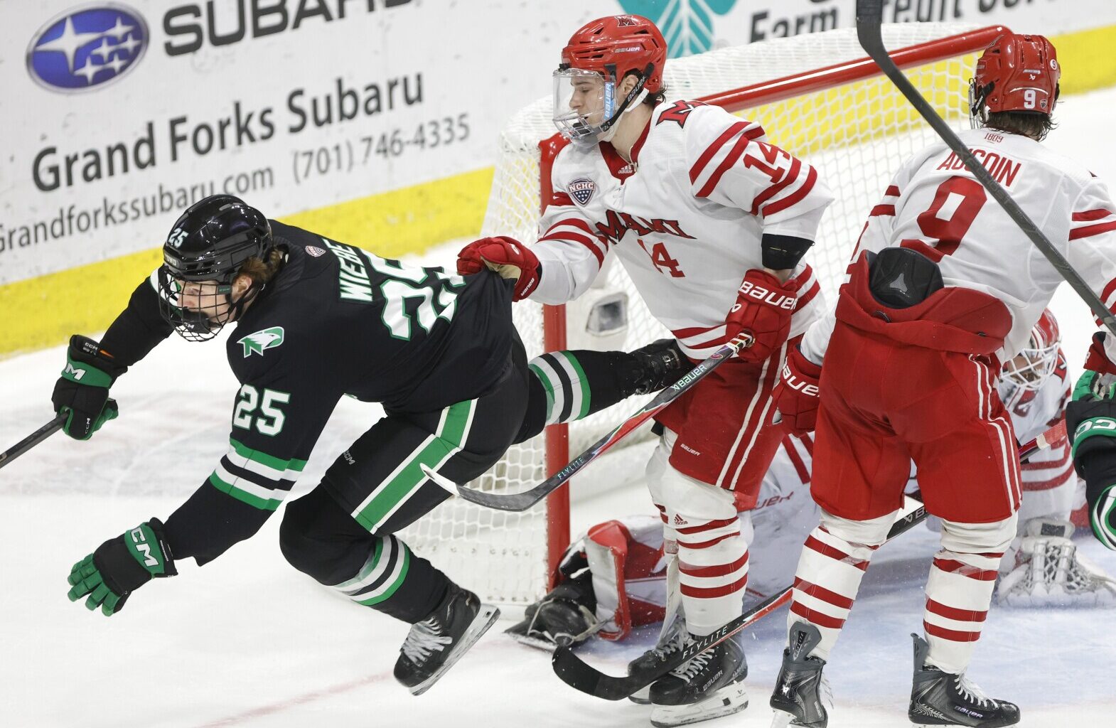 Abram Wiebe's overtime winner caps UND's comeback win over Miami - Grand Forks Herald