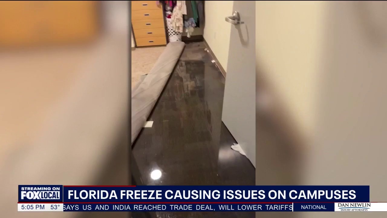 Florida freeze causes flooding, water outages at schools