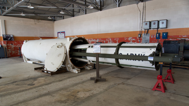 Nike Missile Site HM-69, missile rocket in assembly