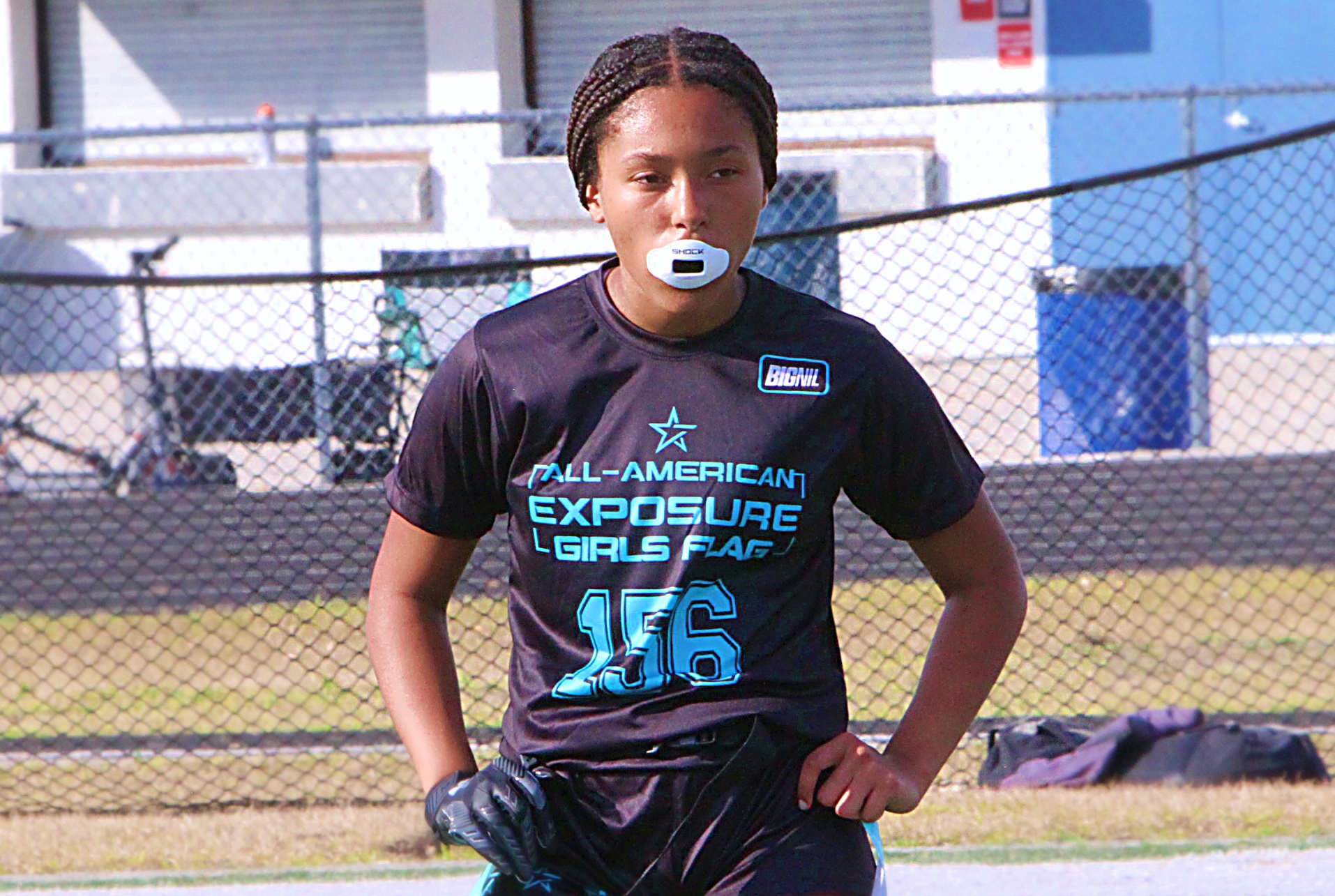 Freshman Vivian Addad at the Girls Flag Football All-American Exposure...
