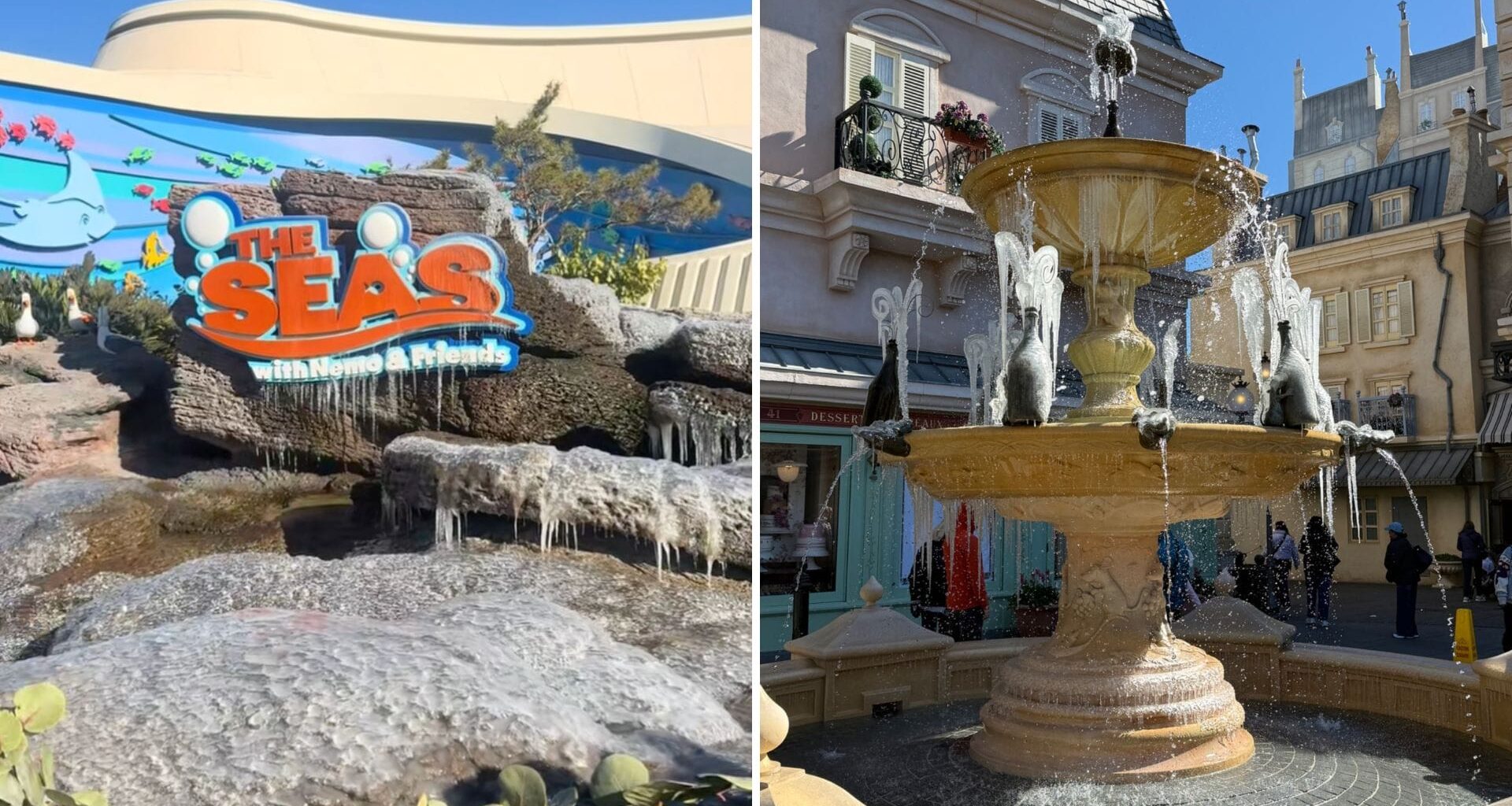Water Features at Disney World & Universal Orlando Literally Freeze During Rare Cold Weather