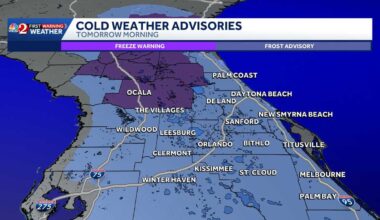 ﻿Frost advisory for all of Central Florida; ﻿﻿Marion under freeze warning