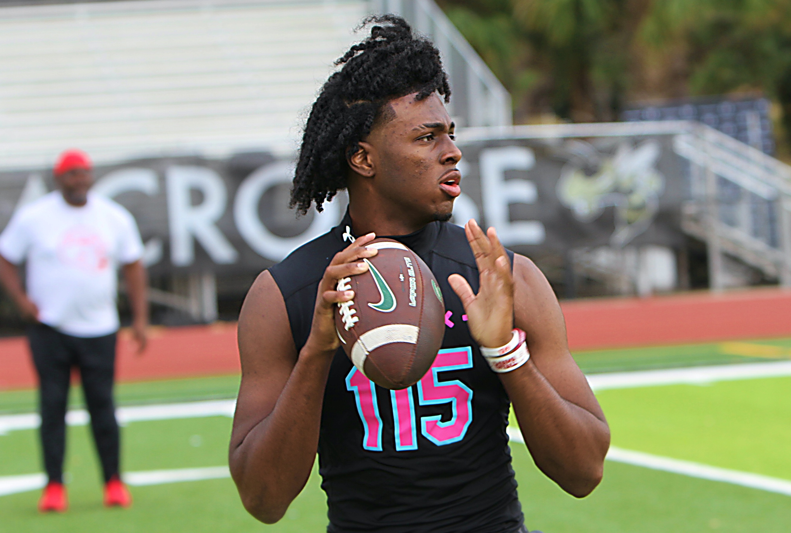 Evans 2027 quarterback Will Jackson at the Under Armour Camp...