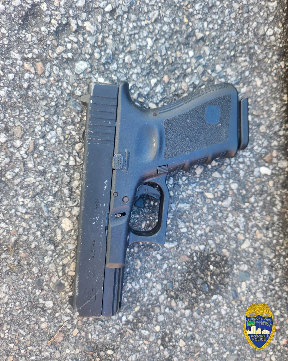 Handgun that 49-year-old Michael Krause Jr. was carrying before he was shot by Jacksonville officer, police say.