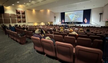 The team on Tuesday night hosted the first in a series of community meetings to gather feedback on a potential new ballpark. (Spectrum News/Julia Hazel)