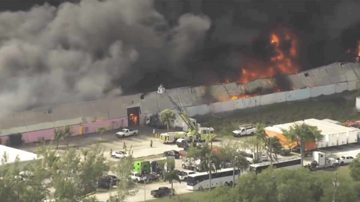 Crews respond to massive five-alarm fire at NW Miami-Dade warehouse – NBC 6 South Florida