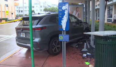 3 hurt after rental SUV driver plows into Miami Beach bus stop - WSVN 7News | Miami News, Weather, Sports