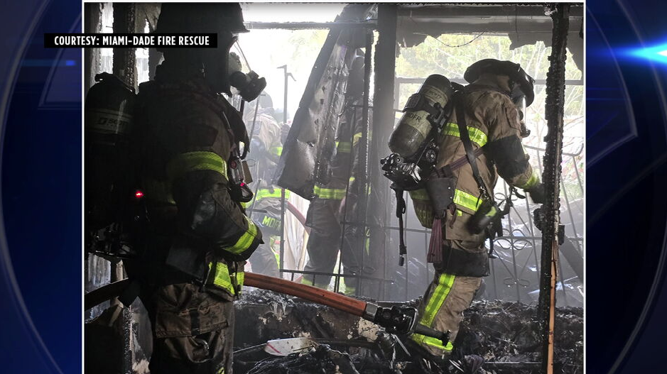 Crews extinguish patio fire that spread into Opa-locka home; no injuries reported - WSVN 7News | Miami News, Weather, Sports