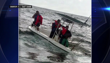 Coast Guard rescues 3 from sinking vessel off Key Biscayne - WSVN 7News | Miami News, Weather, Sports
