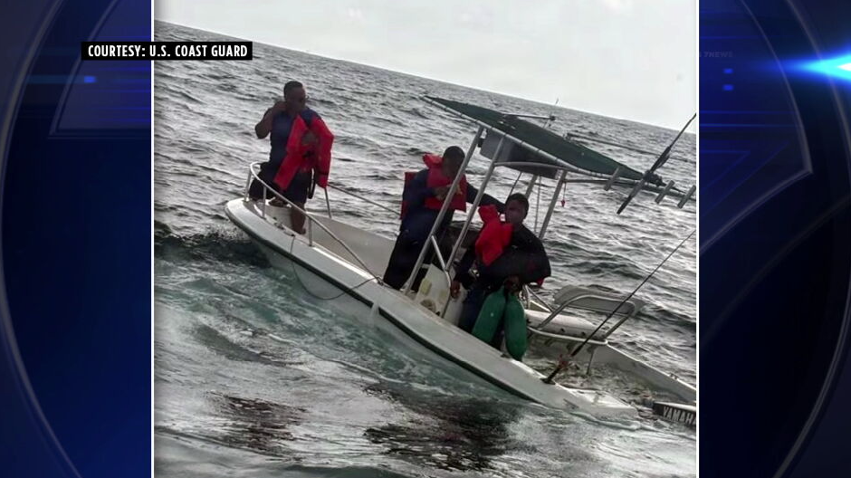 Coast Guard rescues 3 from sinking vessel off Key Biscayne - WSVN 7News | Miami News, Weather, Sports
