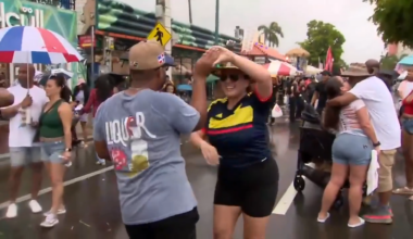 ‘Rain doesn’t stop the party’: The show goes on at 48th Calle Ocho despite wicked weather - WSVN 7News | Miami News, Weather, Sports
