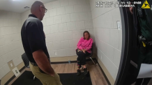 Video shows Jennifer Gill after her arrest in a stabbing in Marion County.