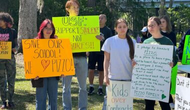 Teachers and families rally to keep Pizzo K-8 open