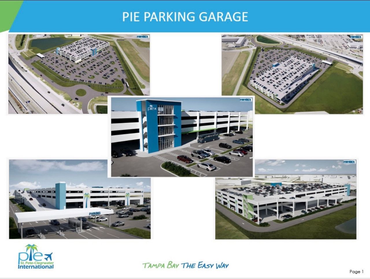 Rendering of the proposed new parking garage at PIE