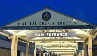 The main entrance to Pinellas County School Administration building. (Spectrum Bay News 9/Julia Hazel)