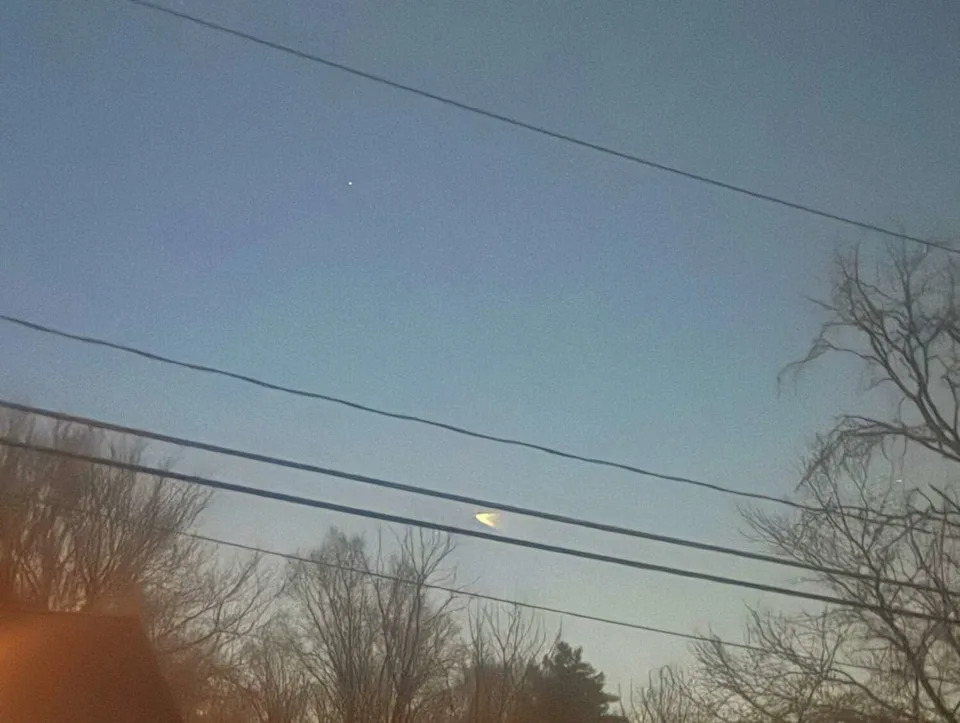 SpaceX's Falcon 9 rocket in Connecticut on March 2, 2026. (Courtesy of X user @Ericcannavet)