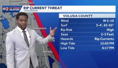 Dangerous Rip Current Threat Continues for Central Florida