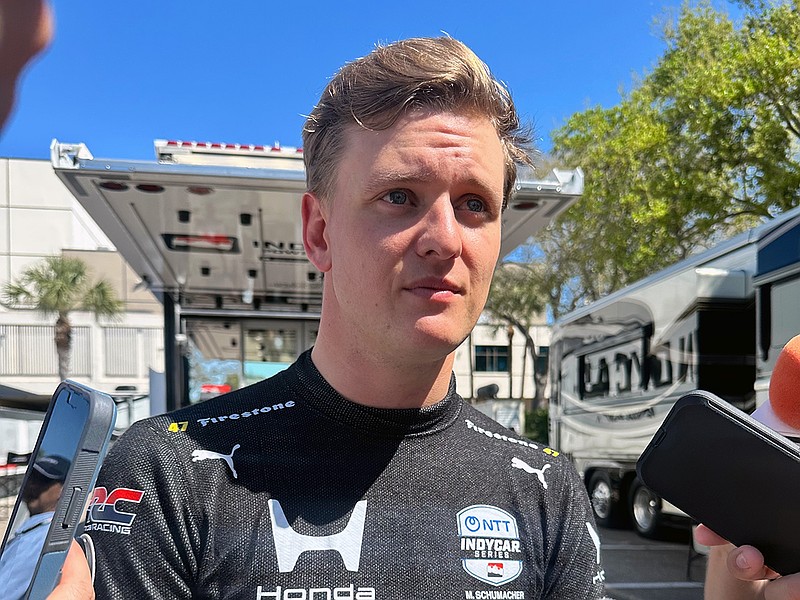 AP photo by Jenna Fryer / Mick Schumacher talks to reporters Sunday at the Firestone Grand Prix of St. Petersburg in Florida. Schumacher's IndyCar Series debut came to a quick conclusion when he was involved in a crash on the first lap of the 2026 season opener.