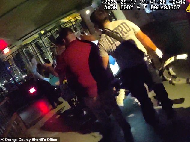 Emergency teams are seen here leaving the scene with Zavala on a stretcher following the horrific incident