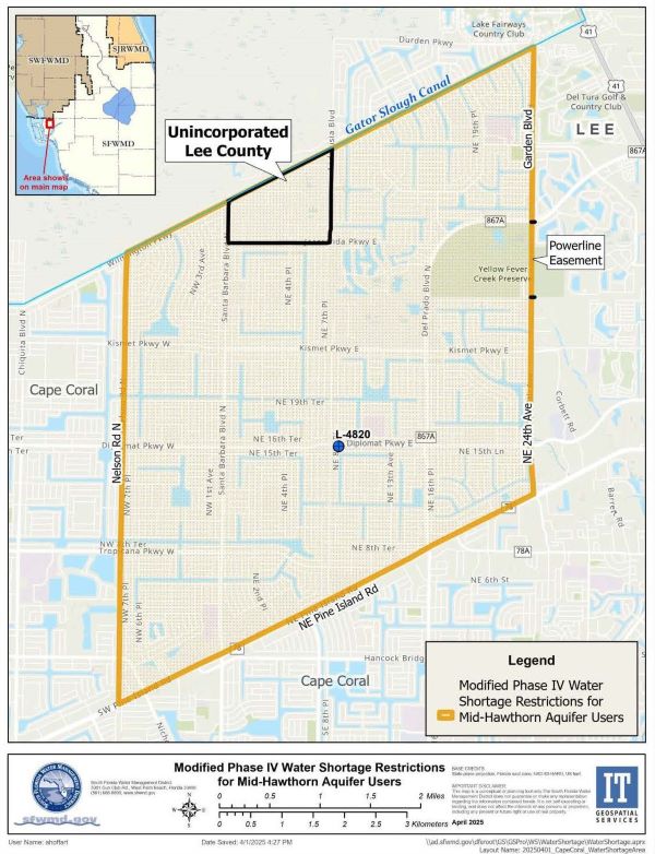 Water Shortage Restrictions, Irrigation Ban Remain in Effect for NE Cape Coral