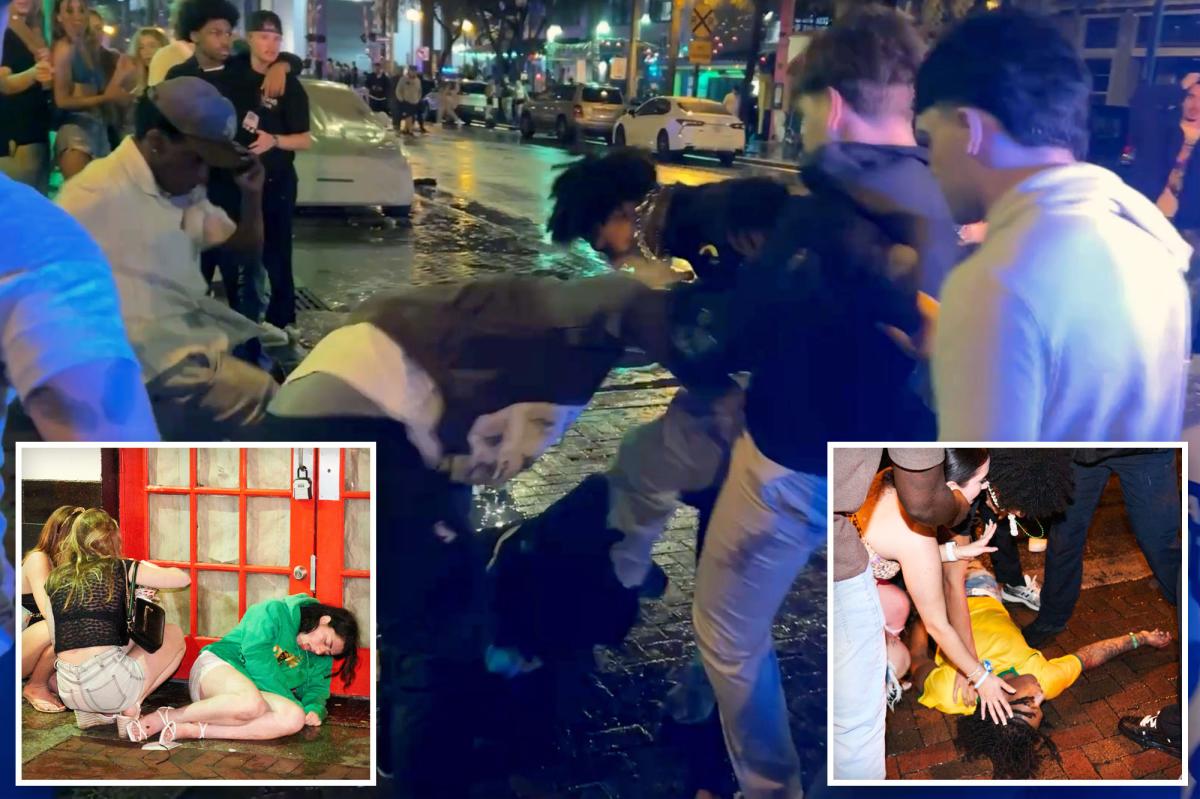 Spring breakers knocked out cold in brawl outside Fort Lauderdale bar, wild video shows