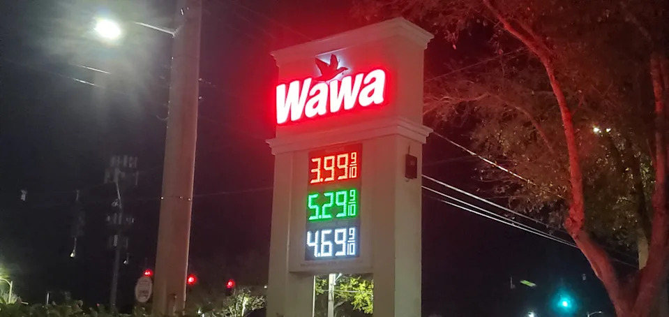 Wawa store on E. Colonial Drive in Orlando sells gas for $3.99 per gallon on March 19, 2026.