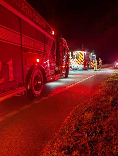 A collision between a motorcycle and an SUV in Palm City on Saturday night resulted in serious injuries for the motorcyclist, while the SUV driver was unharmed.