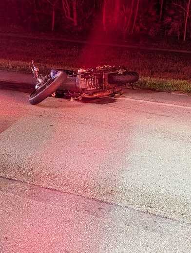 officials release details of motorcycle vs. suv crash in palm city, A collision between a motorcycle and an SUV in Palm City on Saturday night resulted in serious injuries for the motorcyclist, while the SUV driver was unharmed.