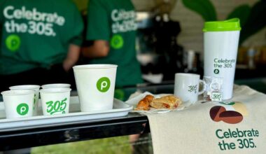 Publix free coffee and pastries truck, 305 Day Miami stops