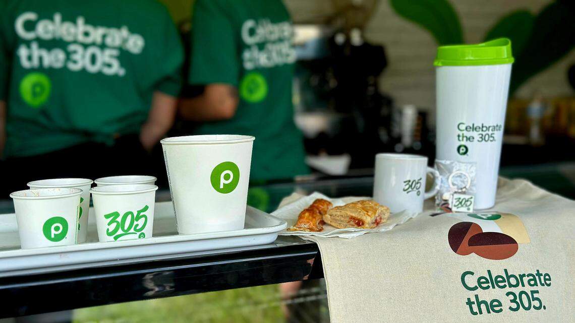 Publix free coffee and pastries truck, 305 Day Miami stops