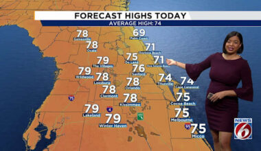 Comfortable Sunday in Central Florida with warmer week ahead