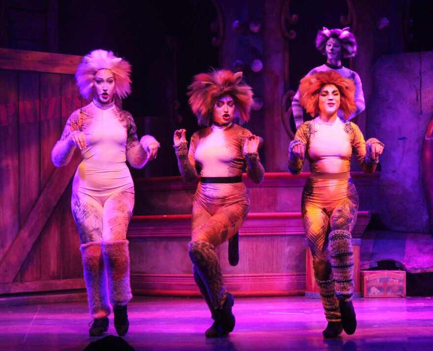 Giselle Meyer, Olivia Georgio and Fiona Mowbray as Jellylorum, Bombalurina and Demeter in 'CATS.'