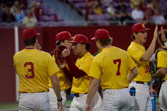 Kevin Mebil pitched 2.2 innings of hitless relief work as FSU baseball wore their throwback “mustard” jerseys as the Seminoles hosted Jacksonville on Tuesday, March. 3, 2026 at Dick Howser Stadium
