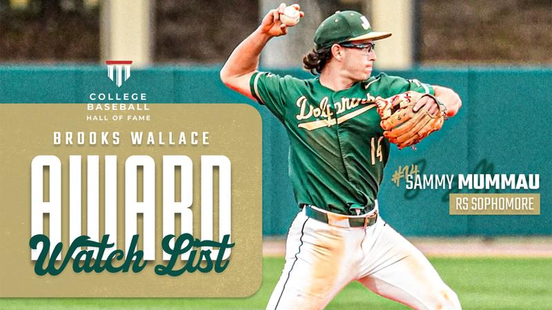 Sammy Mummau Named to Brooks Wallace Award Watchlist