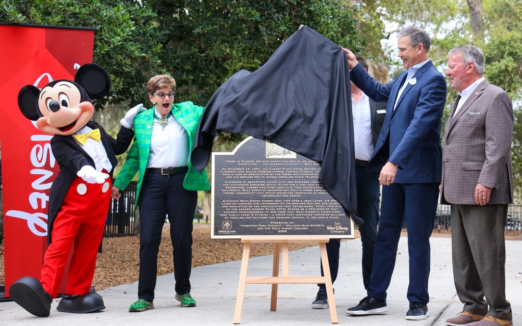 Downtown Orlando plaque commemorates Walt Disney history