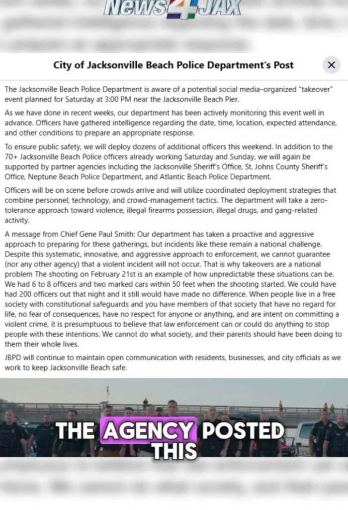 Jacksonville Beach police plan heavy deployment for takeover event near pier on Saturday