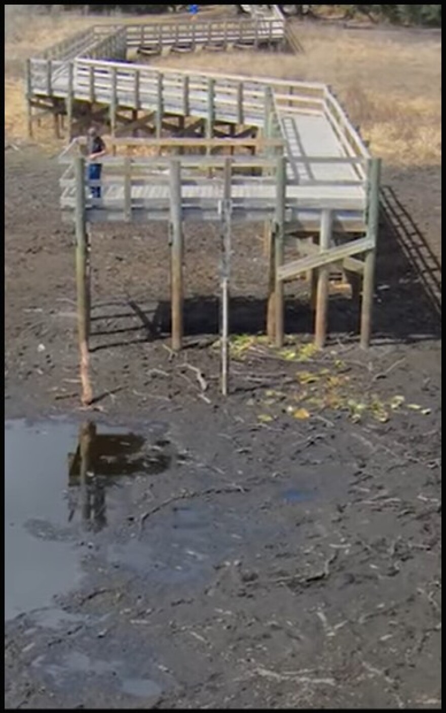 A dried-out lake north of Tampa Bay
