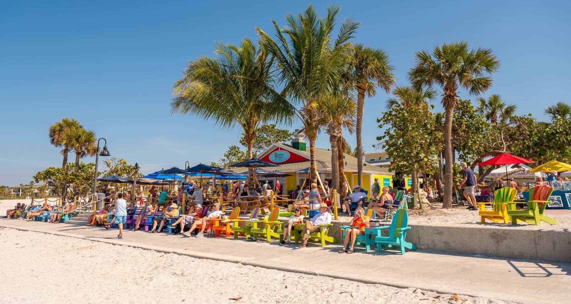 The exterior of a beach bar