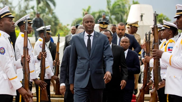 In this April 7, 2018, file photo, Haiti's President Jovenel...
