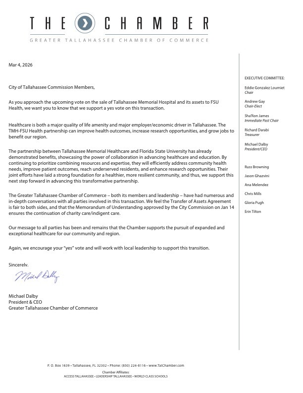 Chamber of Commerce Letter of Support 