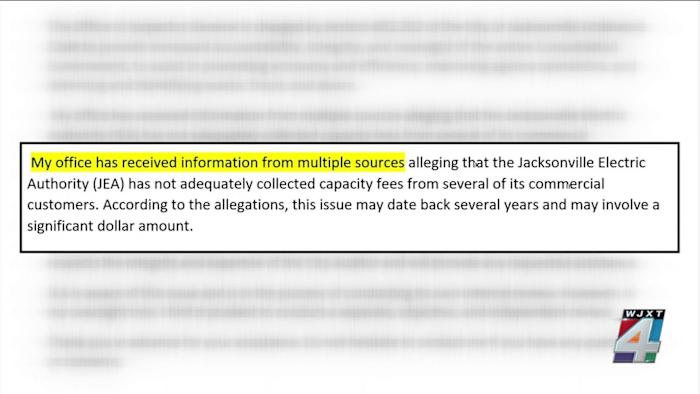 Carrico considering council action after IG requests review of JEA fees