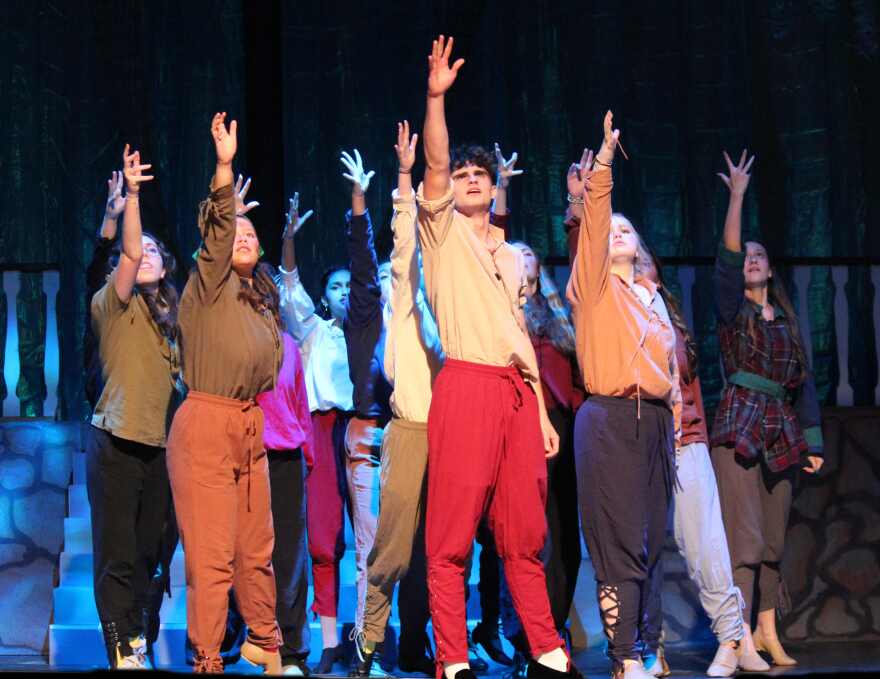 From the opening sailor scene to the wedding scene finale, Director Lisa Clark's Bishop Verot theater students are constantly changing costumes.