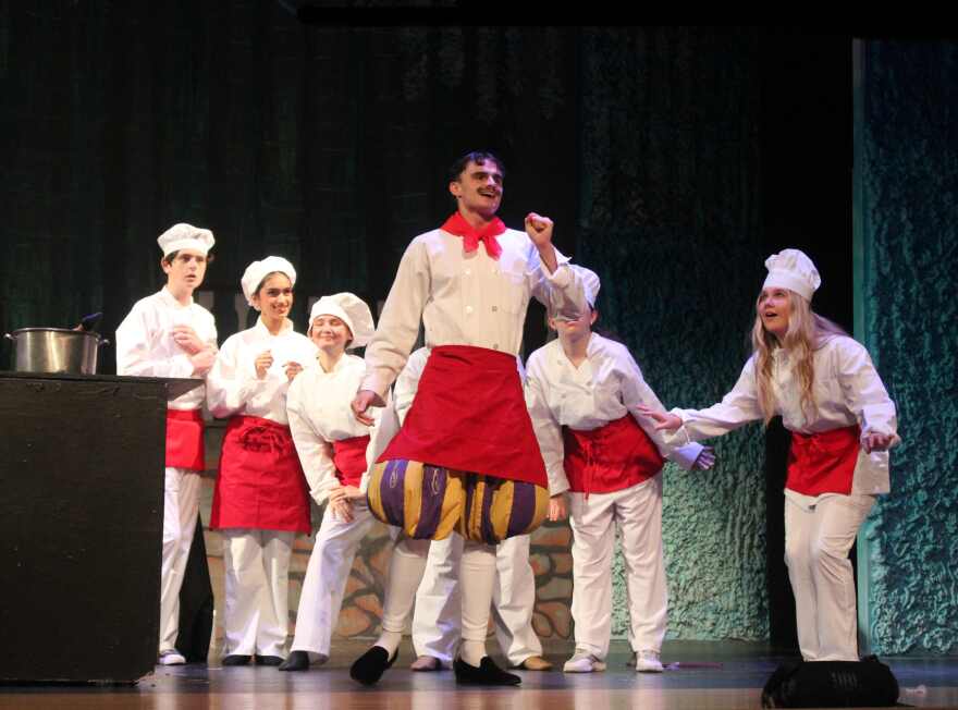 'Les Poissons' is a comedic musical number in 'The Little Mermaid' that is performed by Chef Louis (Troy Gunnels) as he prepares a fish dinner while chasing Sebastian the crab. 
