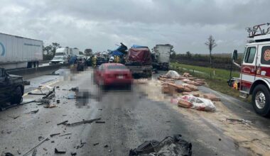 Turnpike shutdown in Martin County after major accident involving tractor-trailers and multiple cars