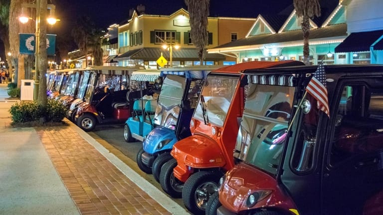 There are golf cart lanes on the roads as well...