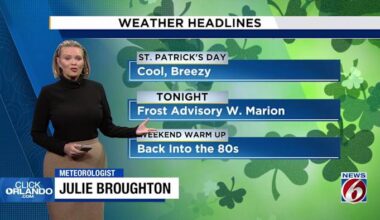 Cooler Temps, Rip Current Risk and Frost Advisory After Cold Front