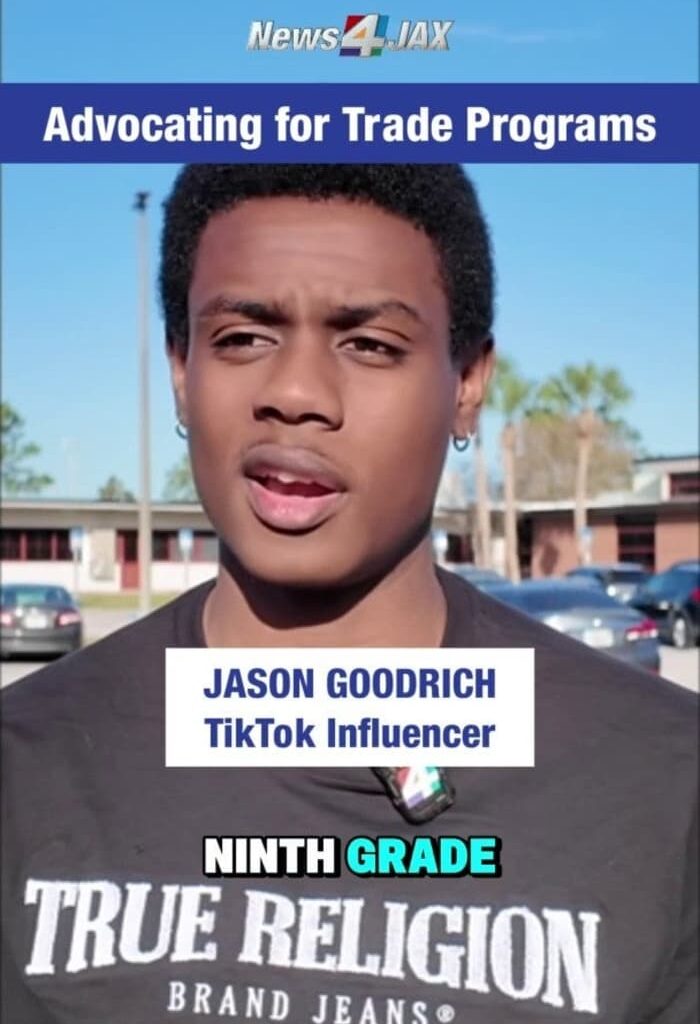Jacksonville TikTok influencer advocates for expansion of trade programs in Duval County