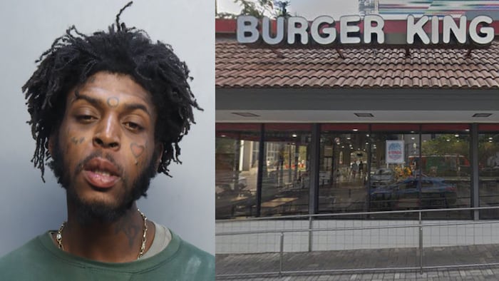 Man accused of throwing rock through Miami Burger King’s glass door