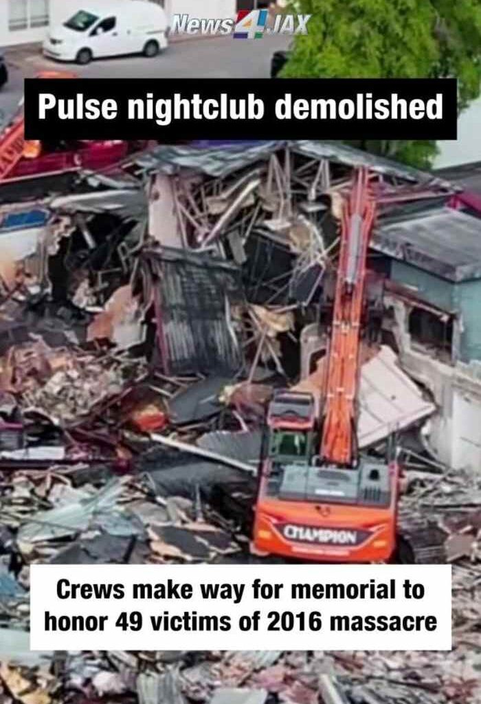 Pulse nightclub demolished as Orlando moves toward permanent memorial for 49 victims of massacre